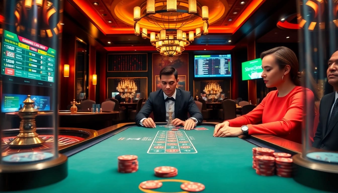 Players strategizing at a poker table highlighting uu88 .com for thrilling casino experiences.