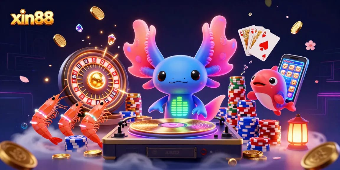 Experience a thrilling gaming scene with xin88, featuring dynamic characters and vibrant casino elements.