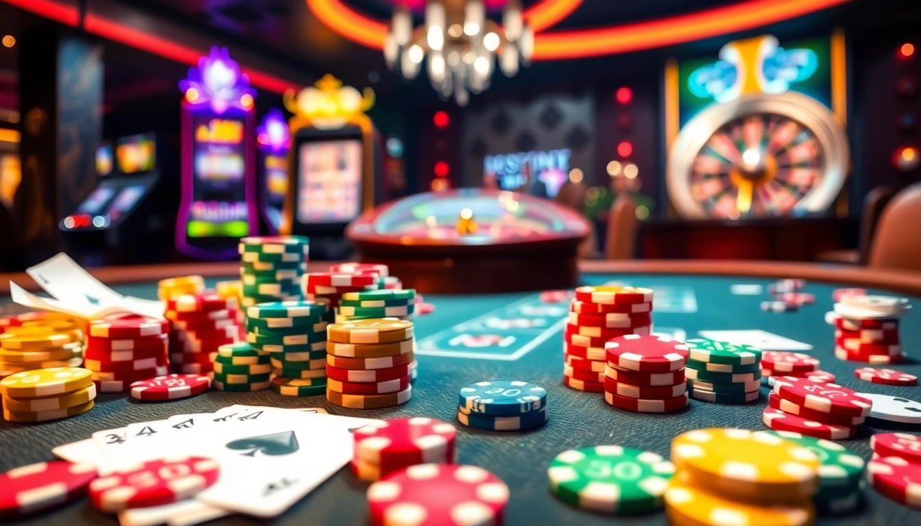 Experience the thrill of winning at 789bet with vibrant casino elements in this luxurious setting.