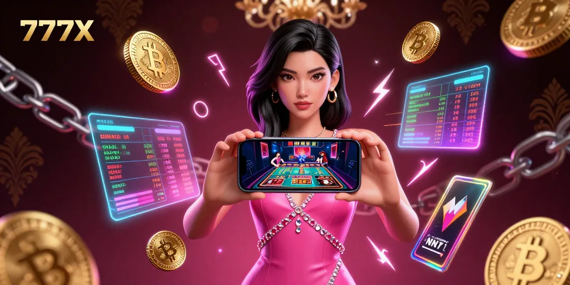 Experience thrilling live dealer games at 777X while exploring crypto elements and immersive illustrations.