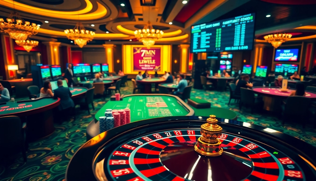 Experience the excitement of gambling with 7mcn live scores showcased at a vibrant casino table.