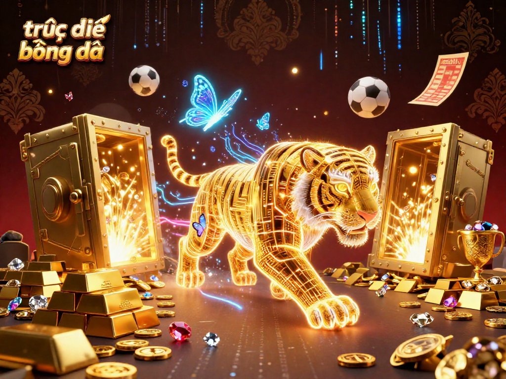 Experience trực tiếp bóng đá hôm nay with an energetic 3D scene showcasing sports betting elements.