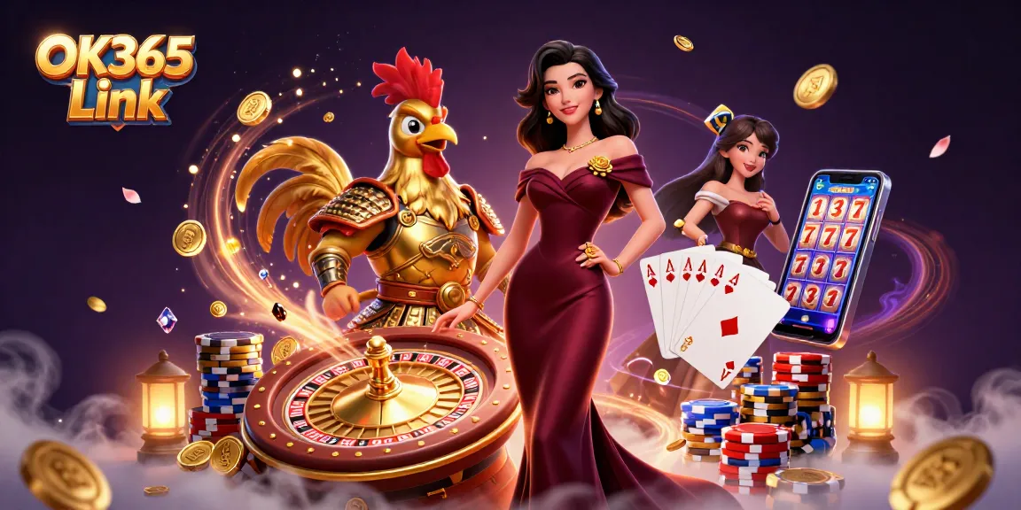 Engage in winning strategies on OK365 Link with vibrant slots, roulette, and rich casino elements.