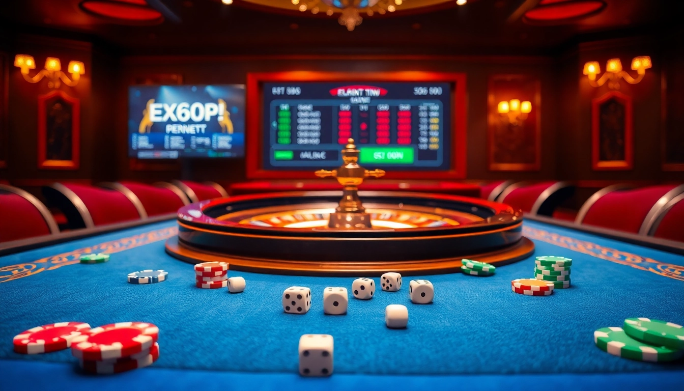 Engaging gambling scene at 888p com with a vibrant casino table and roulette wheel.