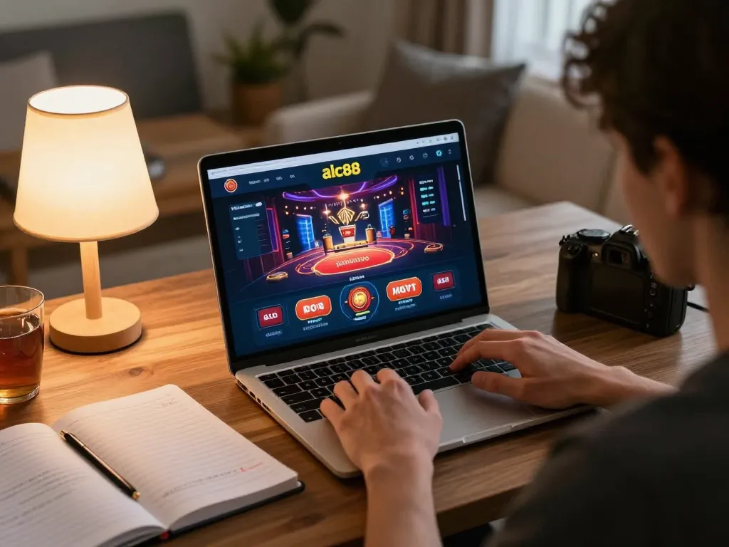 Engaging in online gaming at alc88 with a cozy, responsible setup in a home environment