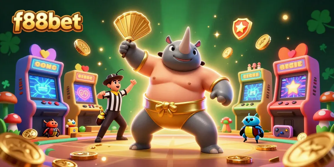 Engage in thrilling casino action with f88bet's dynamic 3D digital illustration showcasing vibrant gameplay.