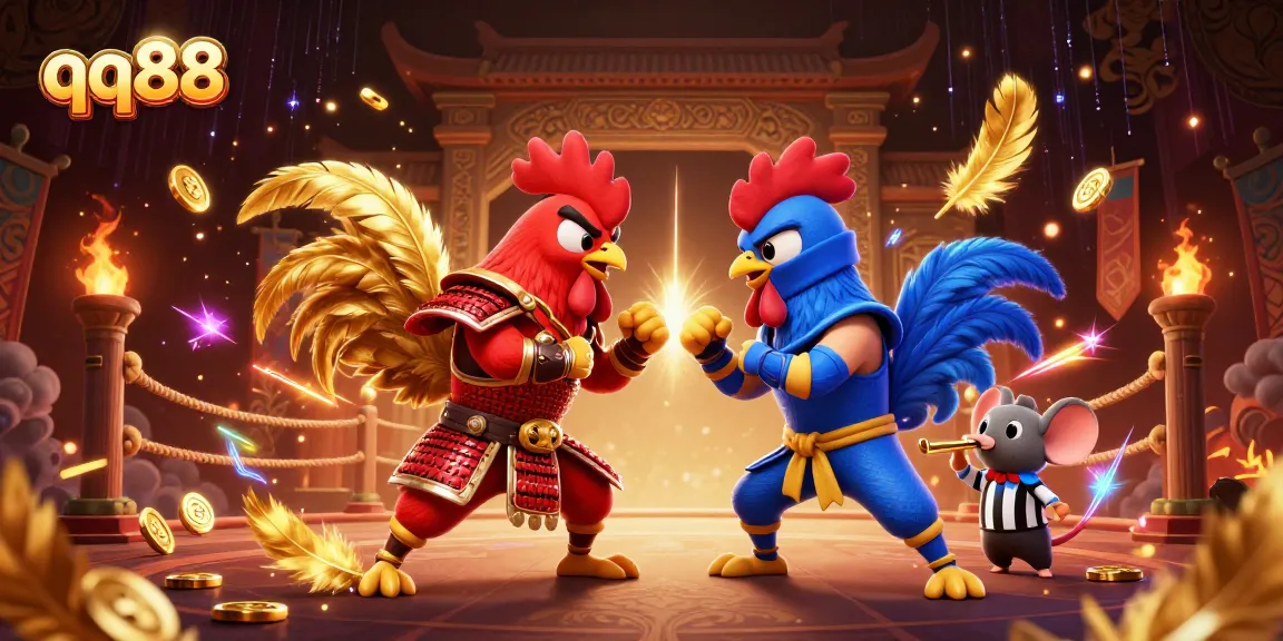 Experience thrilling action with the qq88 fighting roosters in a dynamic gambling-inspired arena.