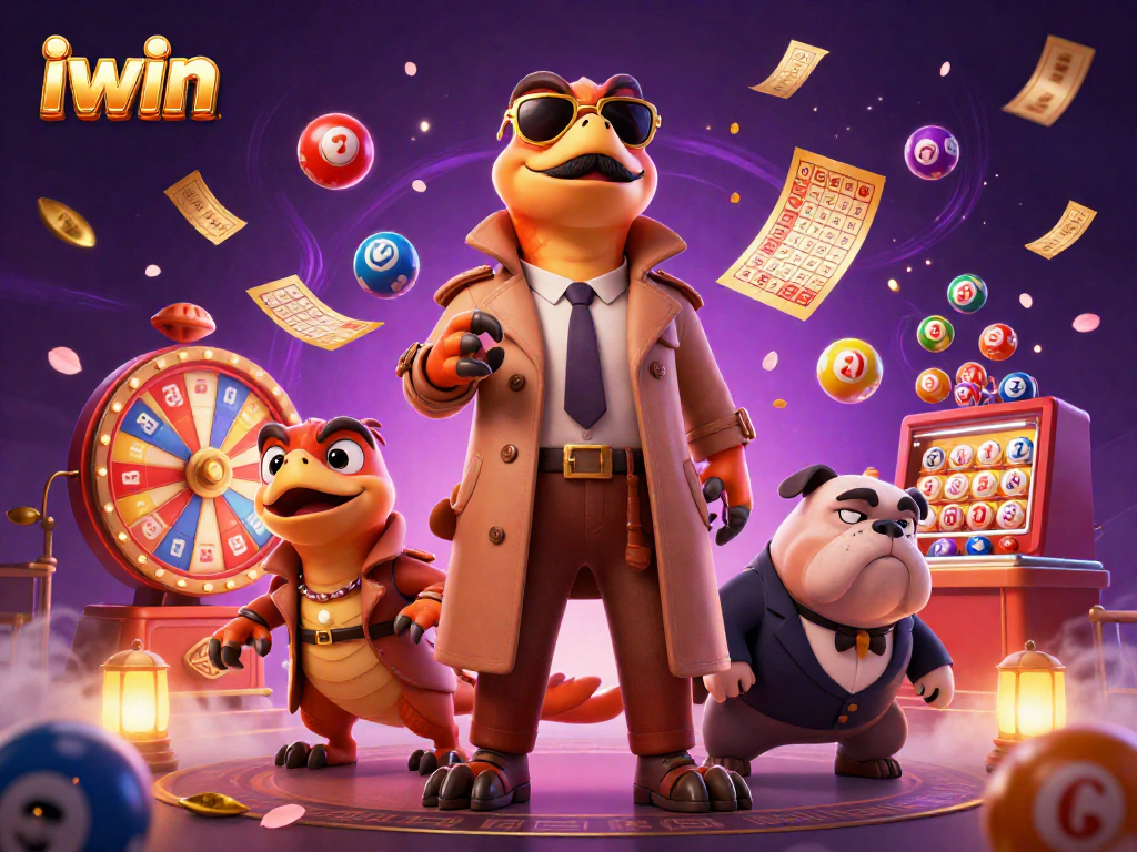 Experience dynamic iwin gameplay with raptors in a trench coat at a VIP casino lounge.