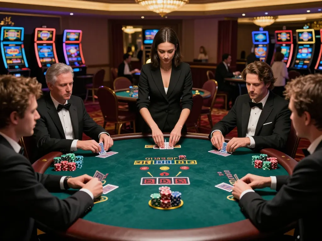 Players engaged in a high-stakes blackjack game at sunwin casino, showcasing strategy and excitement.