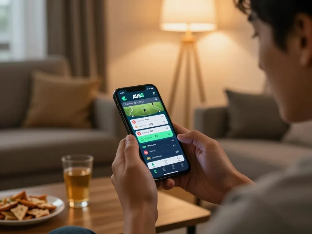 Engaging with code au88 during mobile sports betting on AU88 app in a cozy setting