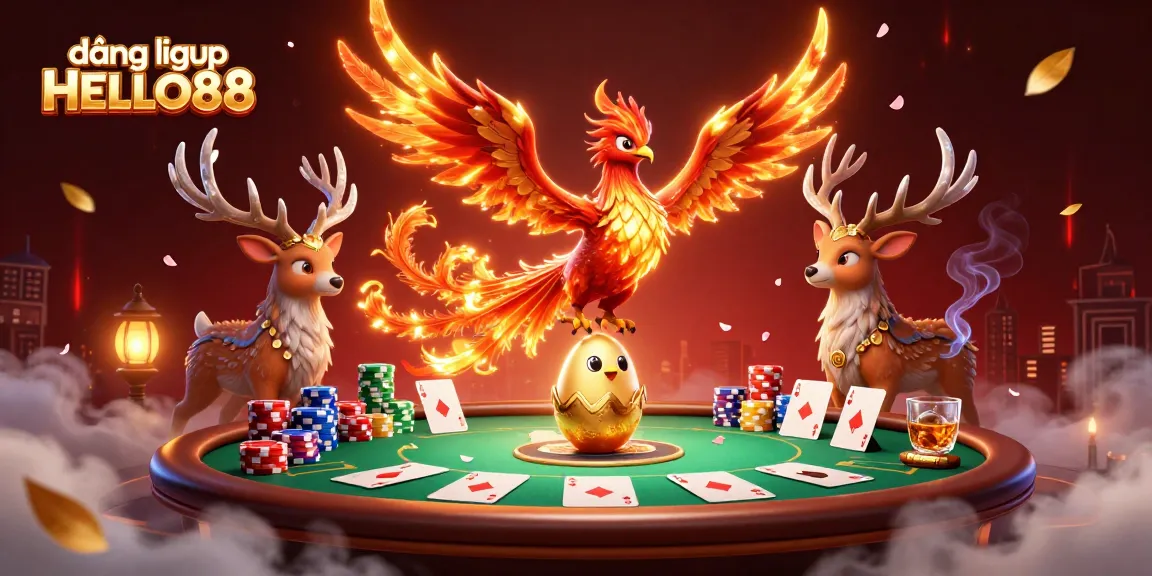 Experience the thrill of đăng nhập HELLO88 with a vibrant casino illustration showcasing immersive gaming elements.