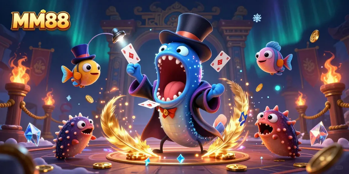 Experience the thrill of MM88 casino with vibrant characters and magical elements showcasing online gaming.