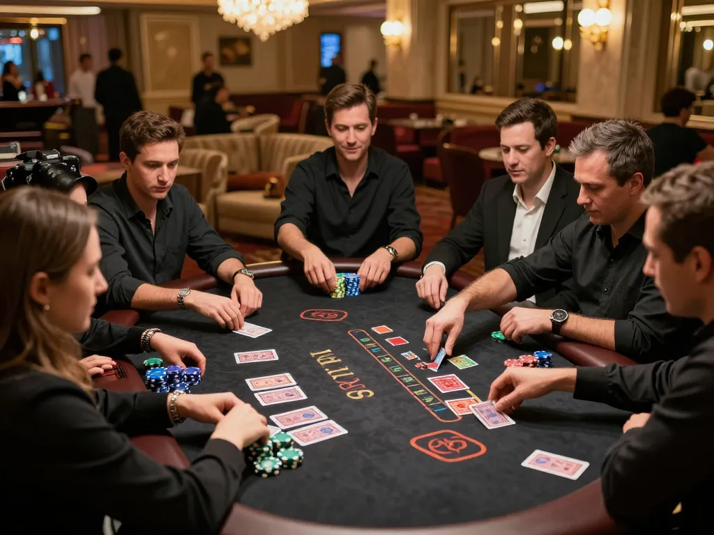 Players engaging in an exciting blackjack game at da88 casino tables with chips and cards visible.
