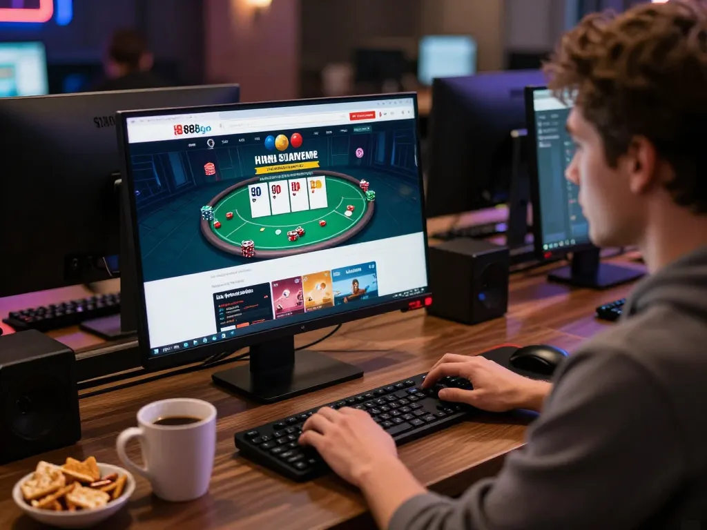 Player engaged with 888bgo website for an exciting online poker experience.