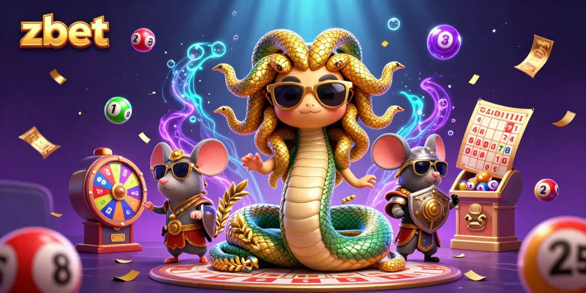 Join the excitement of zbet lottery and casino games with colorful characters and vibrant scenes.
