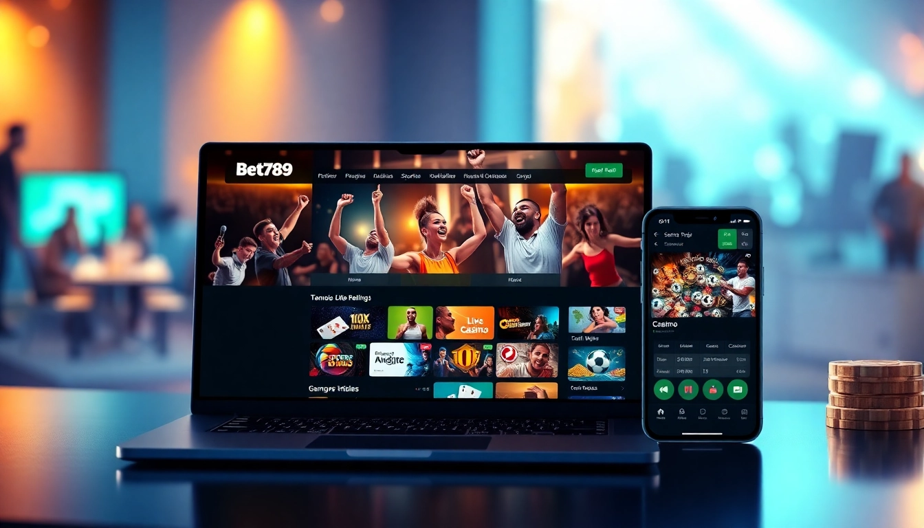 Exciting online gambling experience showcasing interface of bet789.