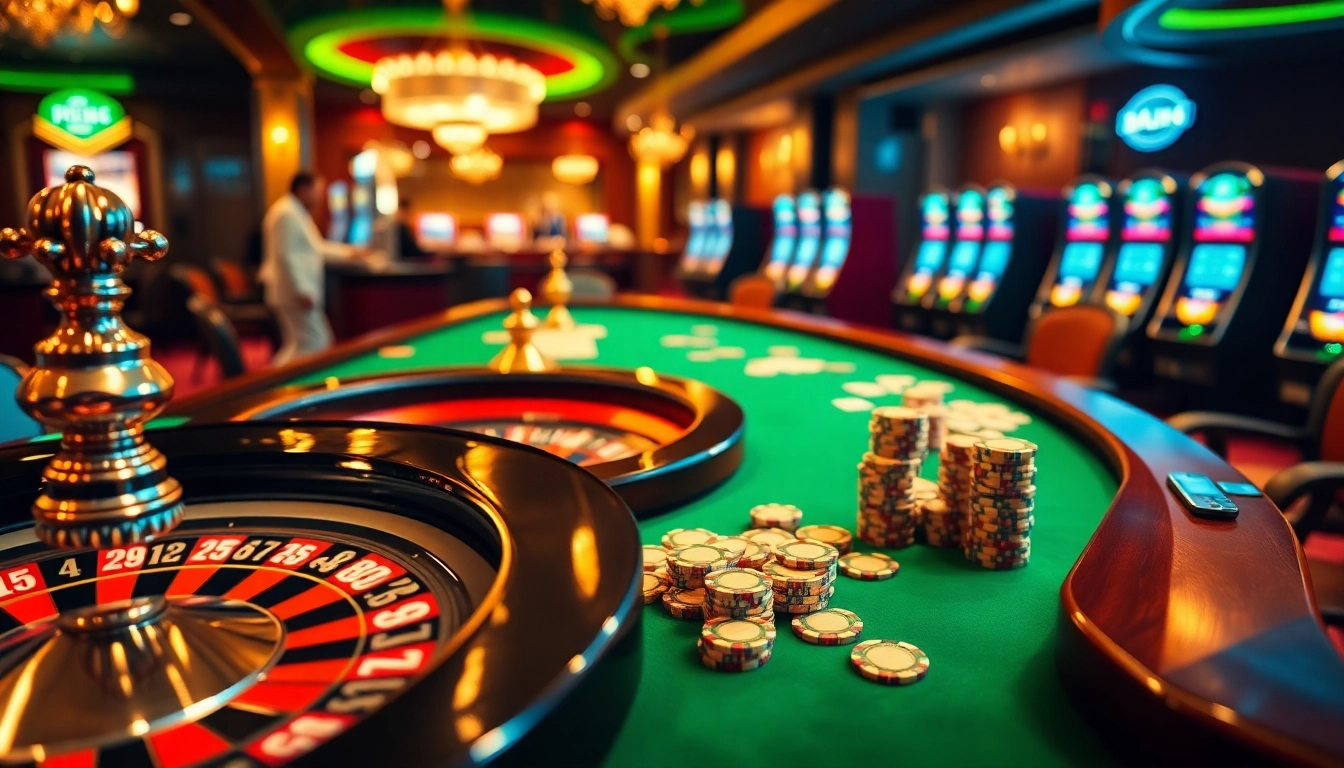 Experience the thrilling ambiance of abc8.movie in a luxurious casino with roulette and poker excitement.