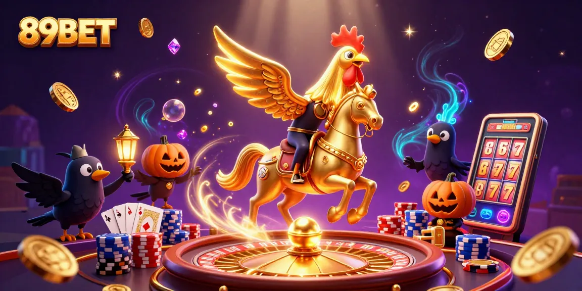 Win big at 89BET with dazzling casino gameplay in this vibrant illustration.