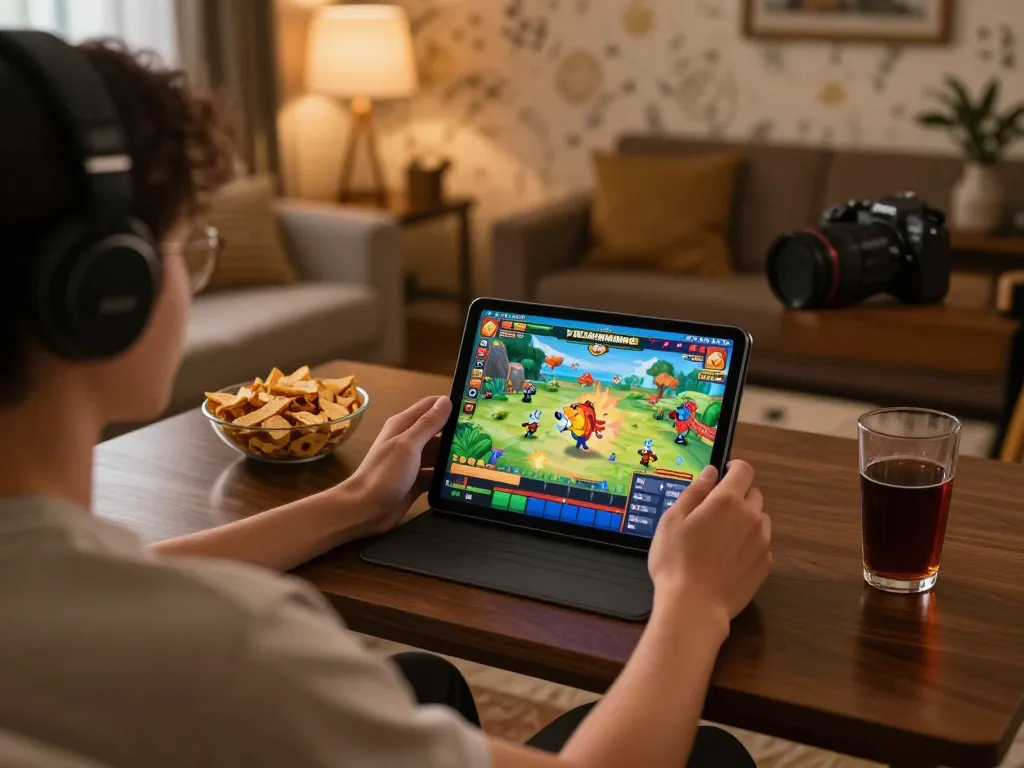 bắn cá mb66 game shown on tablet in cozy home gaming setup.