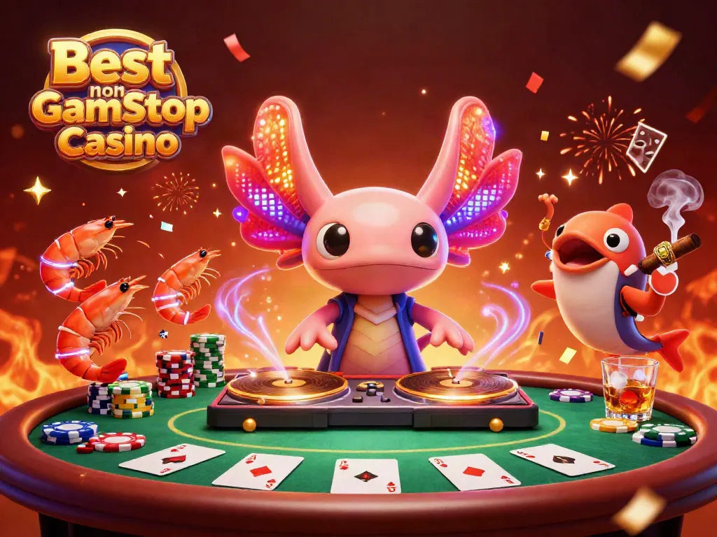 Experience the thrill at the Best non Gamstop Casino with dynamic characters and vibrant casino elements.