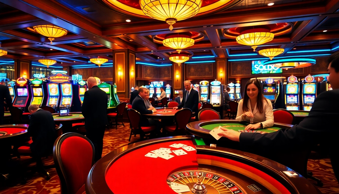 SODO CASINO gamblers enjoying a luxurious gaming experience at stylish blackjack tables.