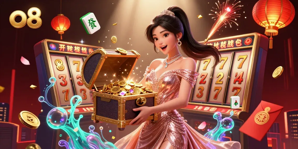 Experience the excitement of o8 with an Asian woman revealing treasure during a thrilling casino scene.