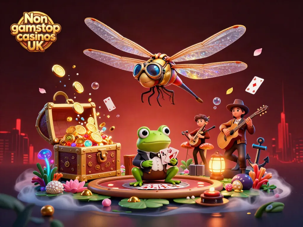 Engage with Non gamstop casinos UK in a vibrant casino scene with dynamic elements.