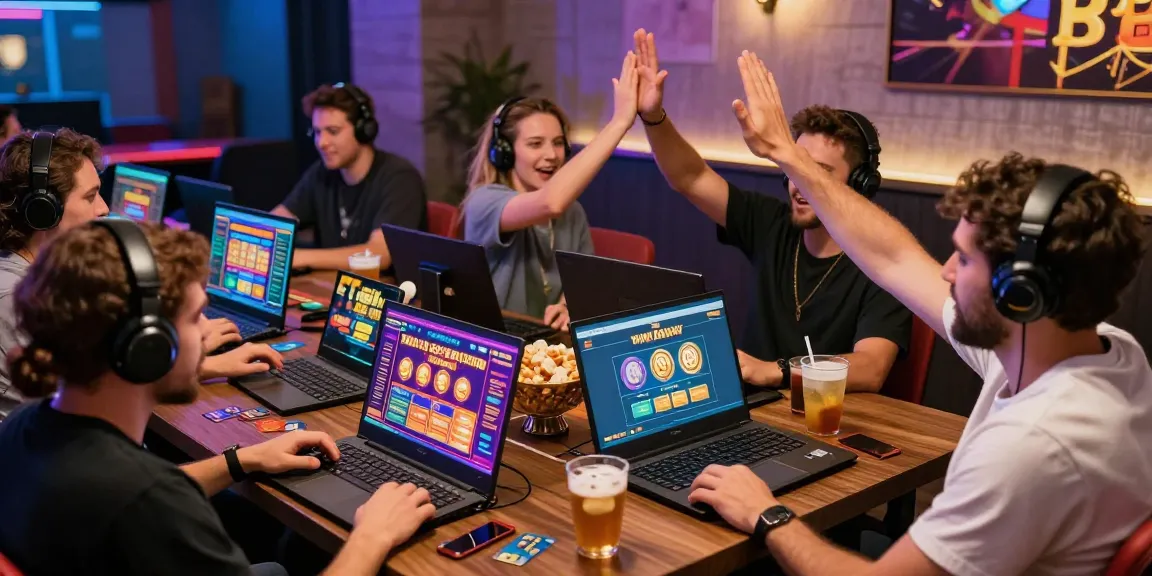 Exciting credit card casino scene with players enjoying diverse games online.