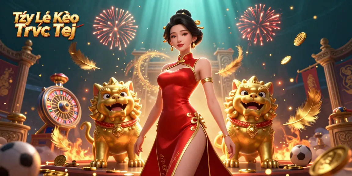 Bet on Tỷ Lệ Kèo Trực Tiếp in a vibrant casino scene with dynamic fireworks and gold tokens