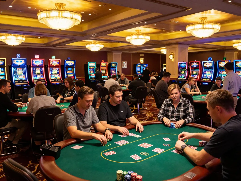 Players enjoying strategic gameplay at GO88 casino with vibrant atmosphere and engaging poker tables.