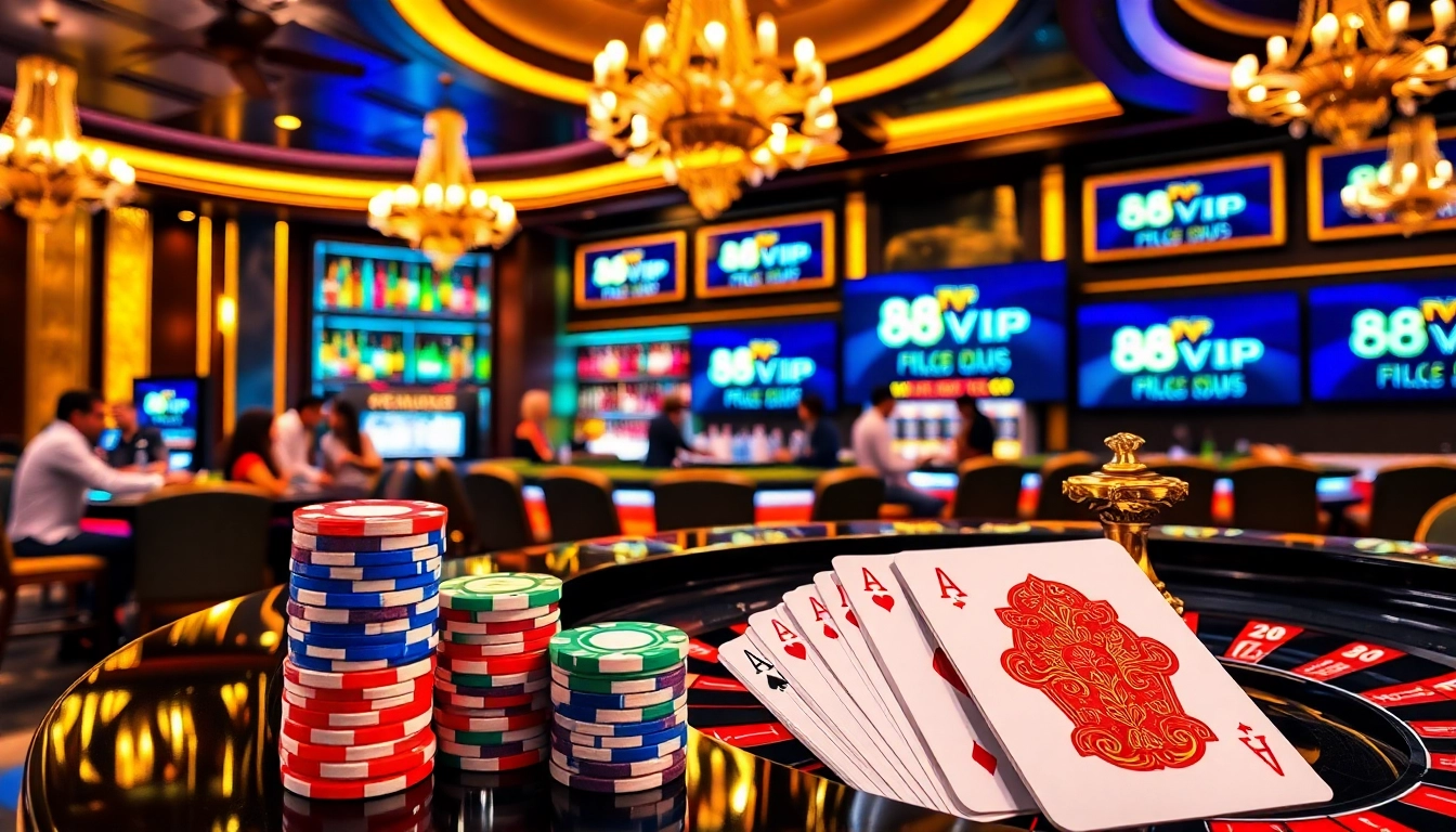 Experience thrilling wins at 68VIP's luxurious casino with poker chips and roulette.