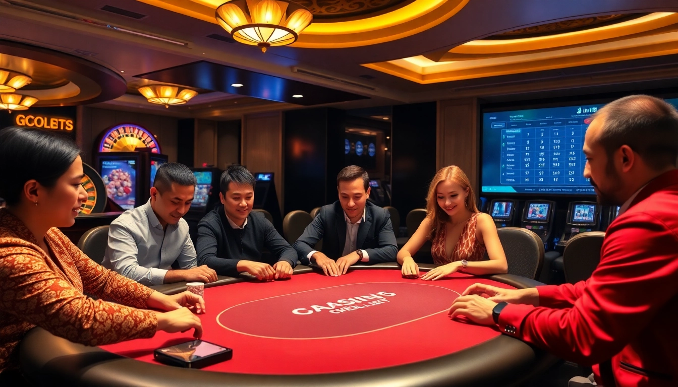 Dynamic casino action at nhà cái jun88 with vibrant tables, excited players, and luxe ambiance.