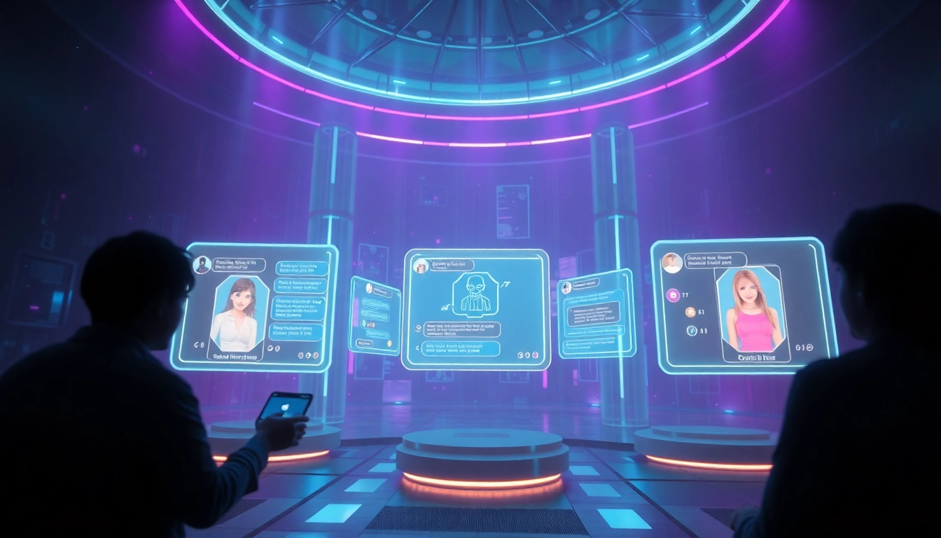 Discover the best nsfw ai platforms in a vibrant, digital landscape showcasing futuristic user interactions with AI characters.