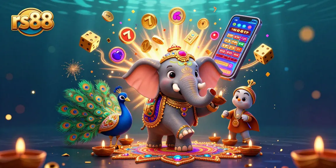 Celebrate wins at rs88, featuring a dazzling 3D slot machine with floating coins and iconic casino symbols.