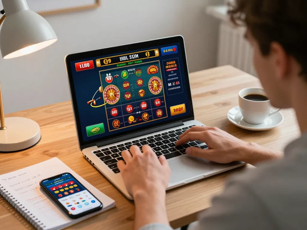 Engaging online gambling action at home with 33winvn on screen while tracking strategies.