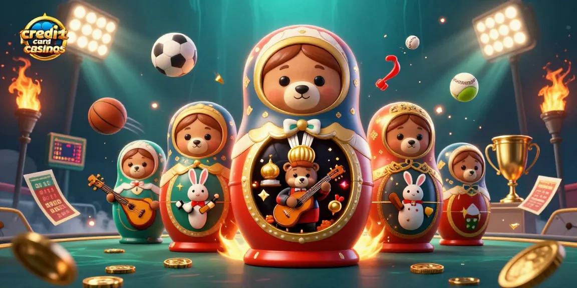 Immerse yourself in credit card casinos with a lively 3D illustration of unique casino characters.