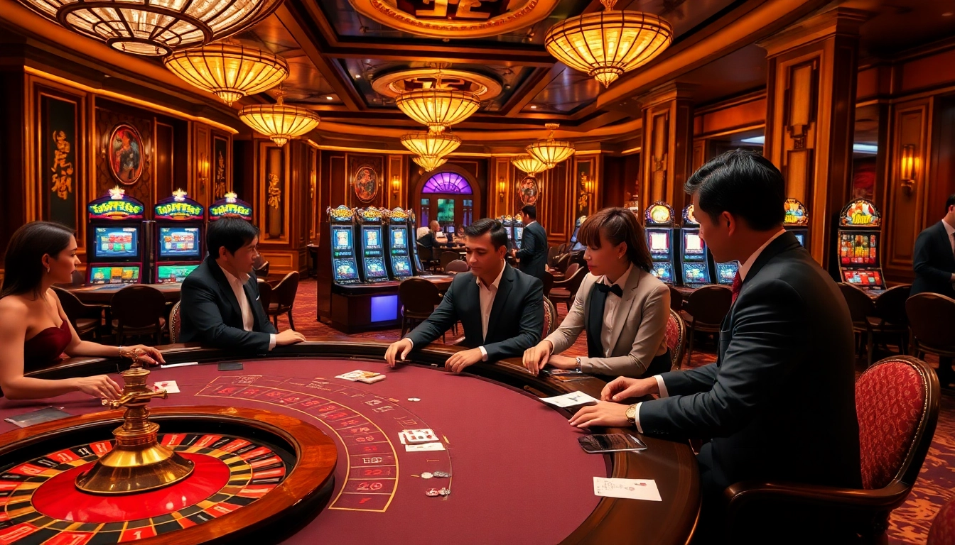 Exciting casino atmosphere showcasing players enjoying gambling activities, highlighting chotruyen's vibrant energy.
