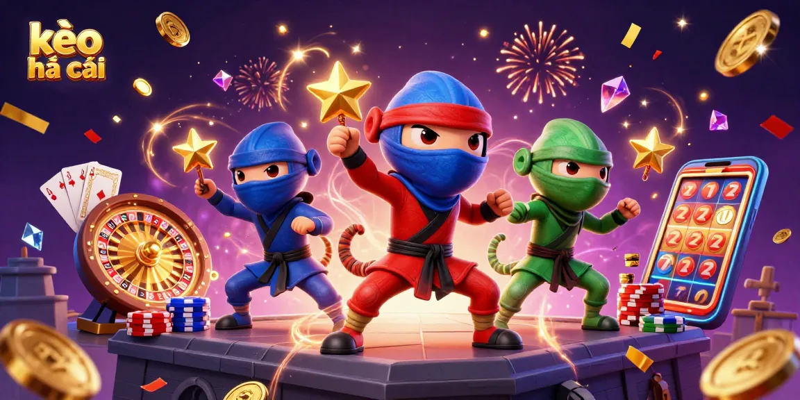 Experience thrilling action with the kèo nhà cái team of ninja chameleons amidst dazzling casino elements.