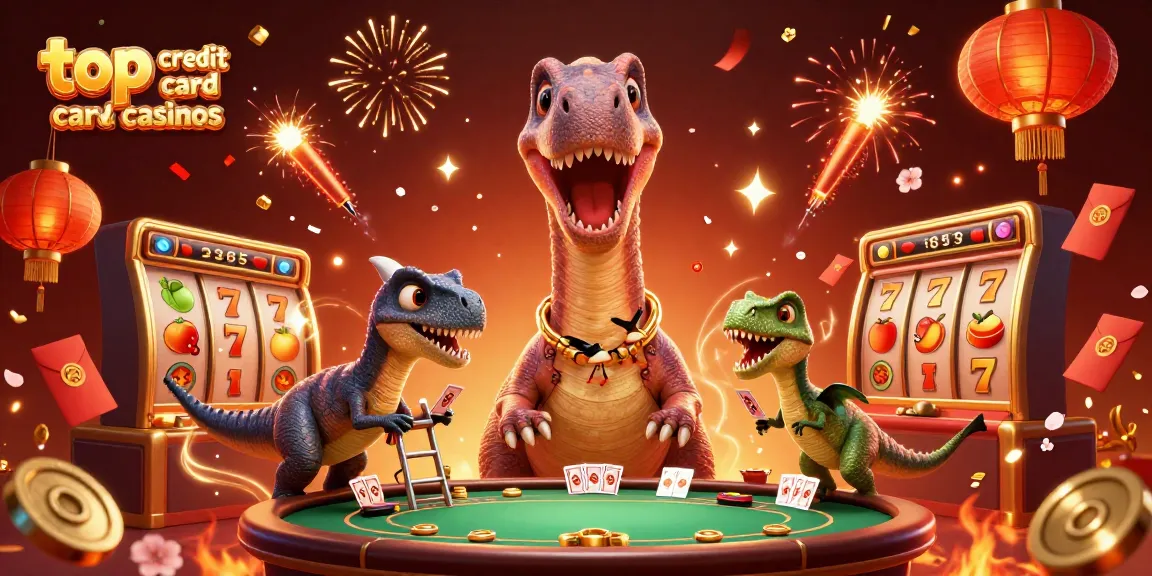 Explore top credit card casinos with exciting illustrations of playful characters and vibrant gaming elements.