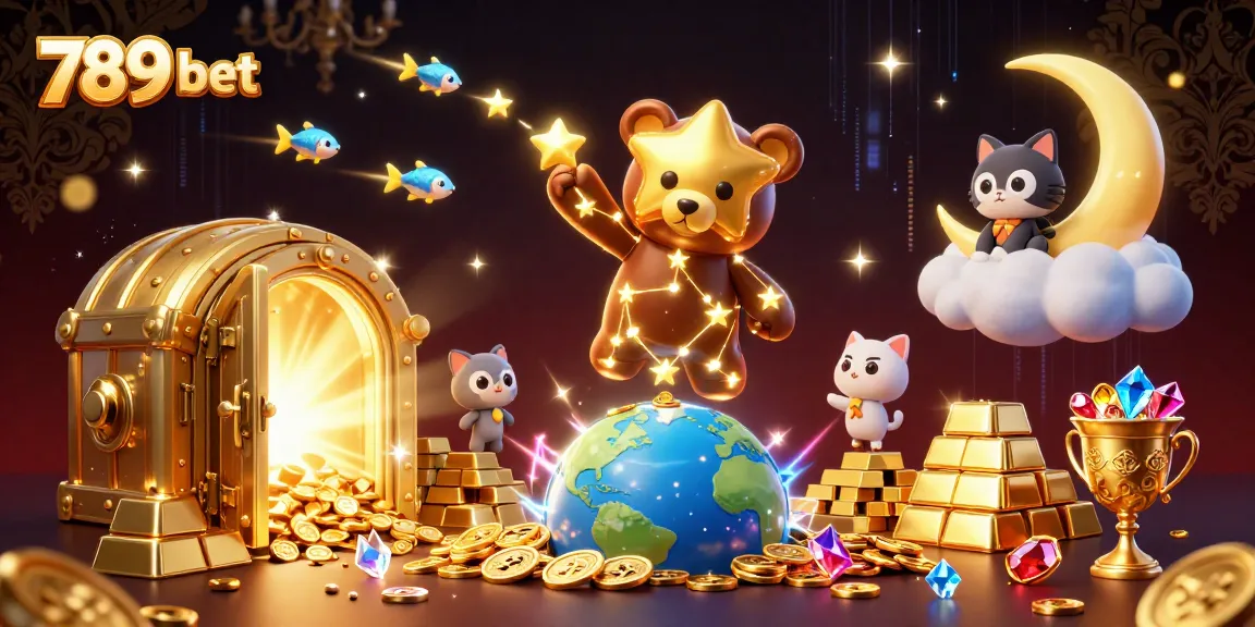 Experience thrilling gameplay with 789 bet in this vibrant casino-themed 3D illustration.
