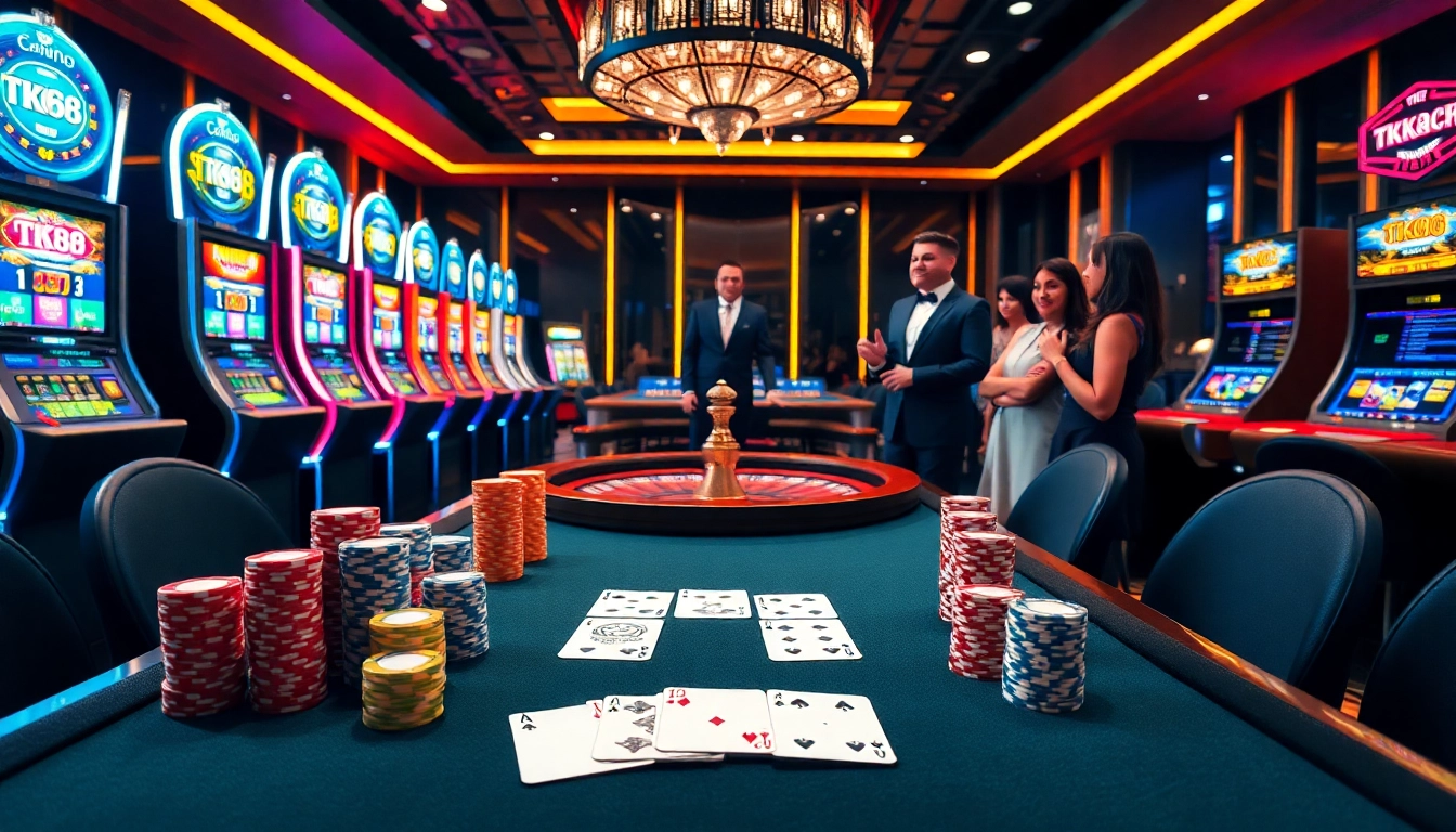 Experience the excitement of winning with TK88 at a luxurious casino gaming table.
