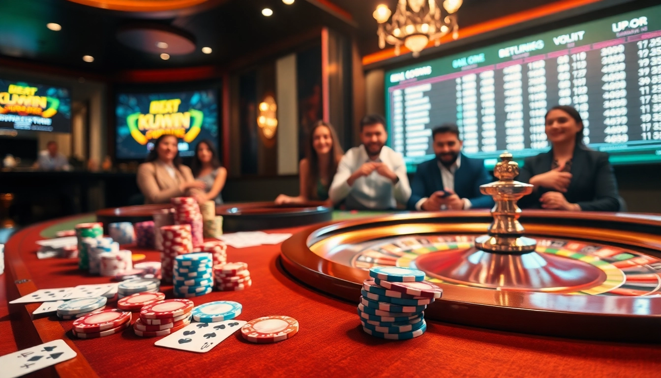 Experience thrilling casino action at kuwin.coupons with professional poker players and vibrant game elements.