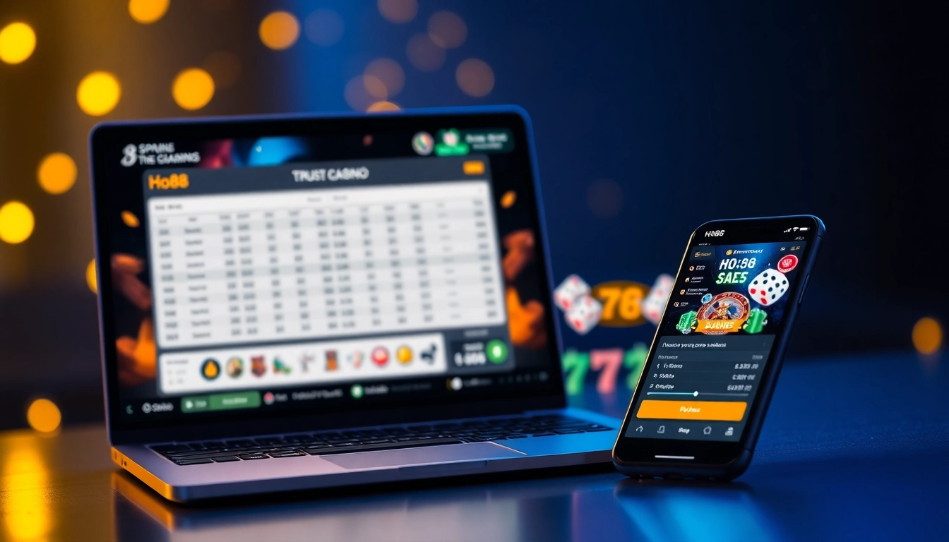 Engaging Ho88 online gambling platform showcasing sports betting and casino games interface.