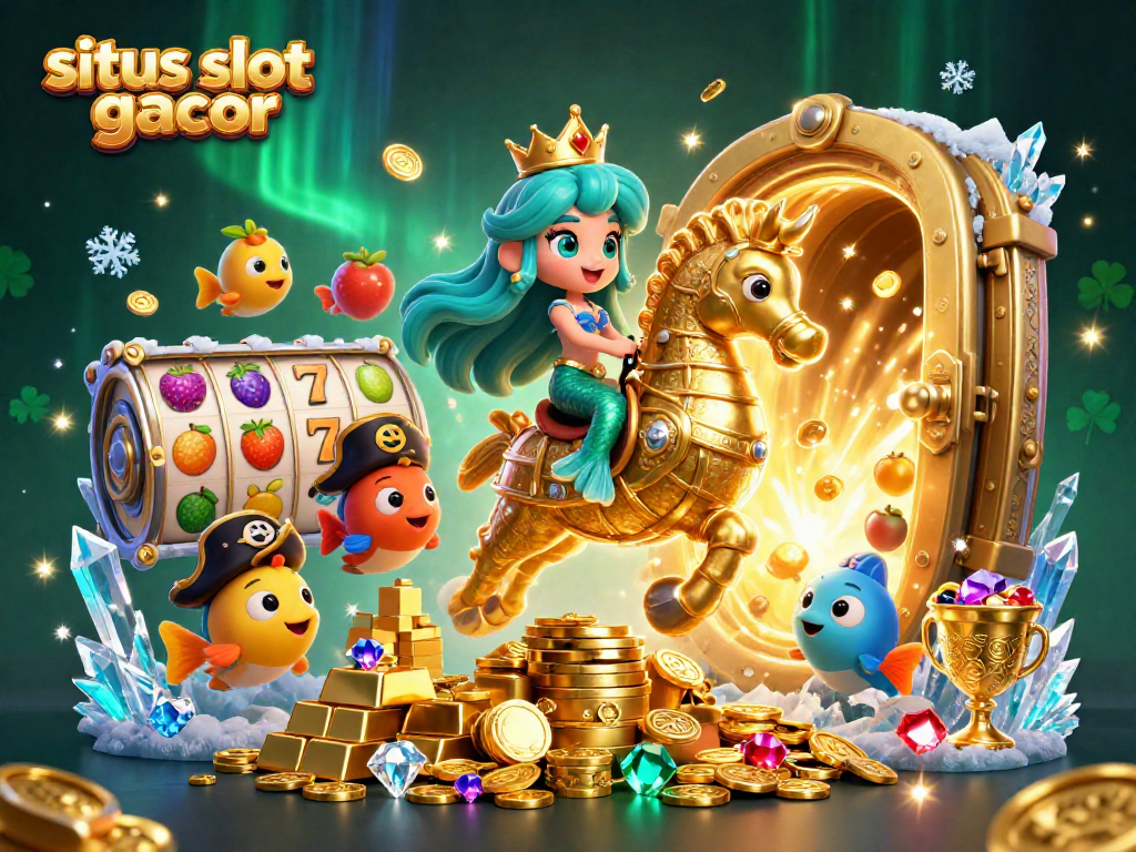 Spin to win at situs slot gacor featuring a mermaid princess and golden treasures.