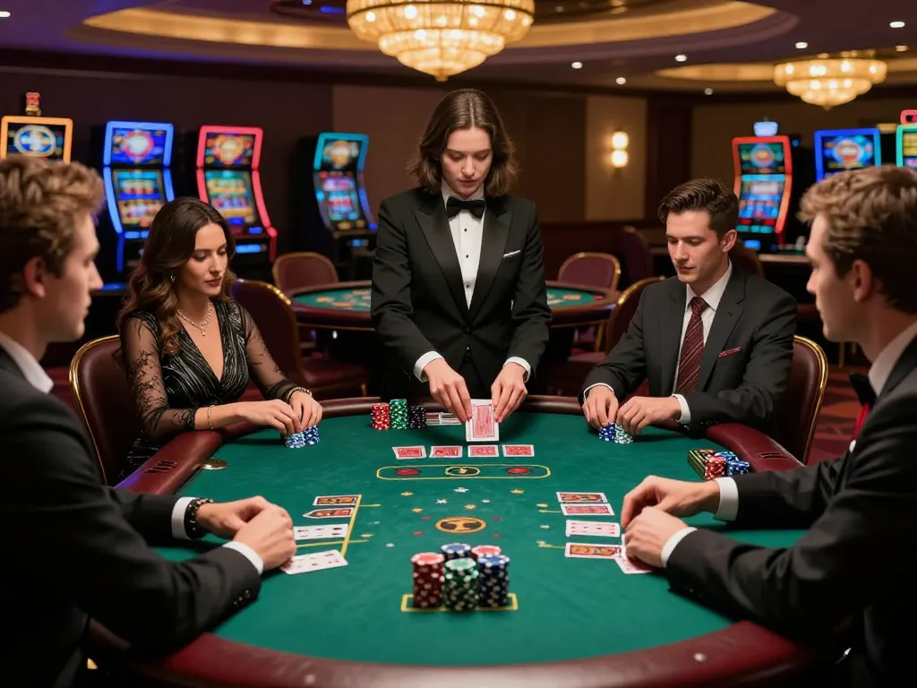 79king players strategizing at a live blackjack table, focused on gameplay dynamics and dealer actions.