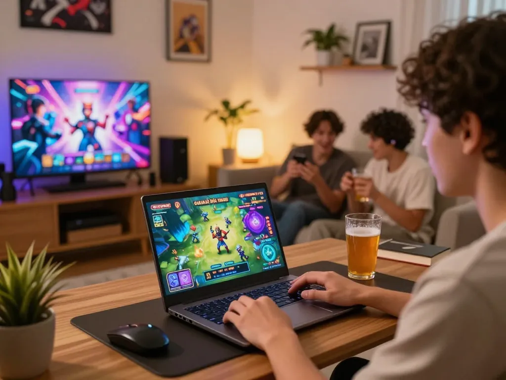 Engaging gameplay on Game Bài Đổi Thưởng during a cozy home session with friends.
