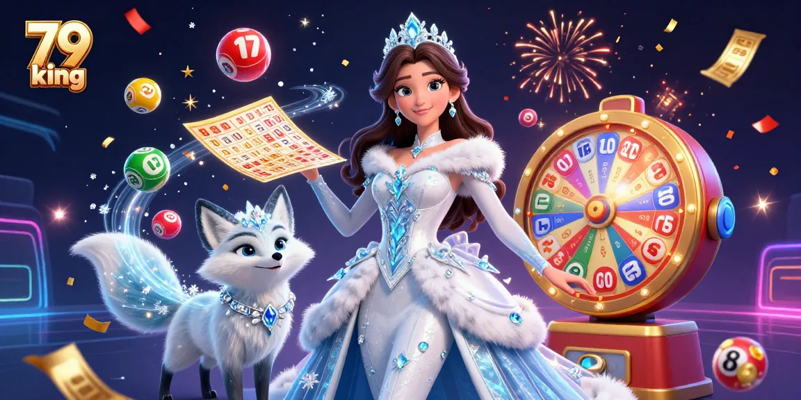 Experience thrilling action at 79 king with lottery balls and gaming elements dynamically flying around.