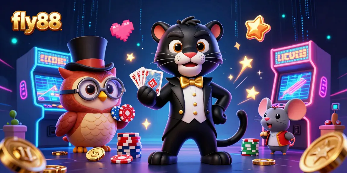 Engage with fly88's exciting casino experience featuring unique characters and vibrant gaming elements.