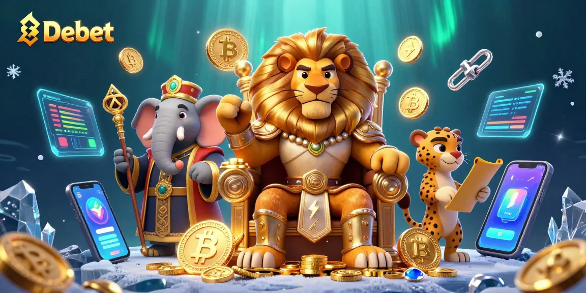 Engage in exciting gaming experiences with Debet as the lion king rules over a treasure-filled casino realm.