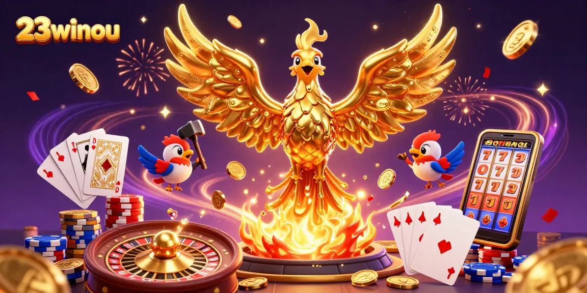 Experience thrilling gameplay at 23winou with golden phoenix and dynamic casino elements.